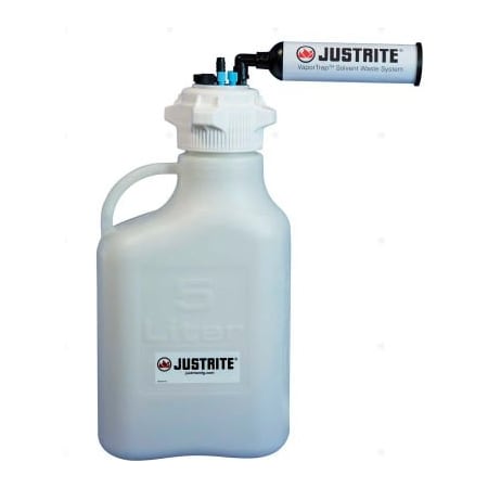 Justrite Justrite 12821 VaporTrap Carboy With Filter, HDPE, 20-Liter, 8 Ports 12821